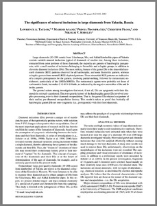 The significance of mineral inclusions in large diamonds from Yakutia, Russia